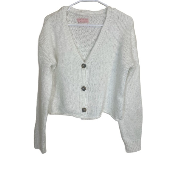 Urban Outfitters Sweaters - Urban Outfitters Kai White‎ cropped cardigan boxy cardigan size Small petite